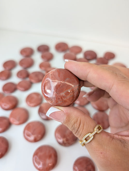 Intuitively Chosen UK Pink Serpentine Button Flat Stones