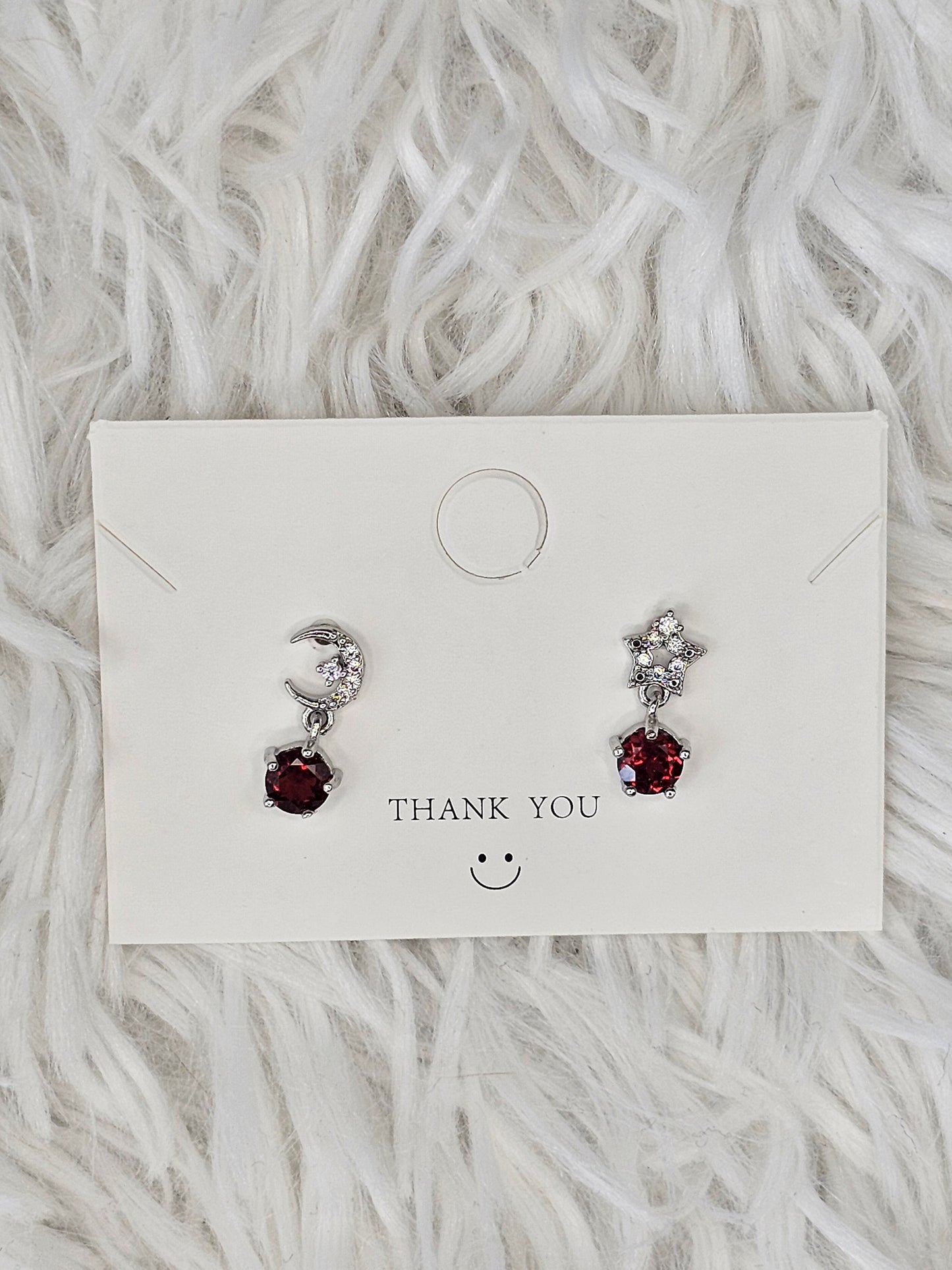 S925 Silver Garnet Earrings - MAS0854