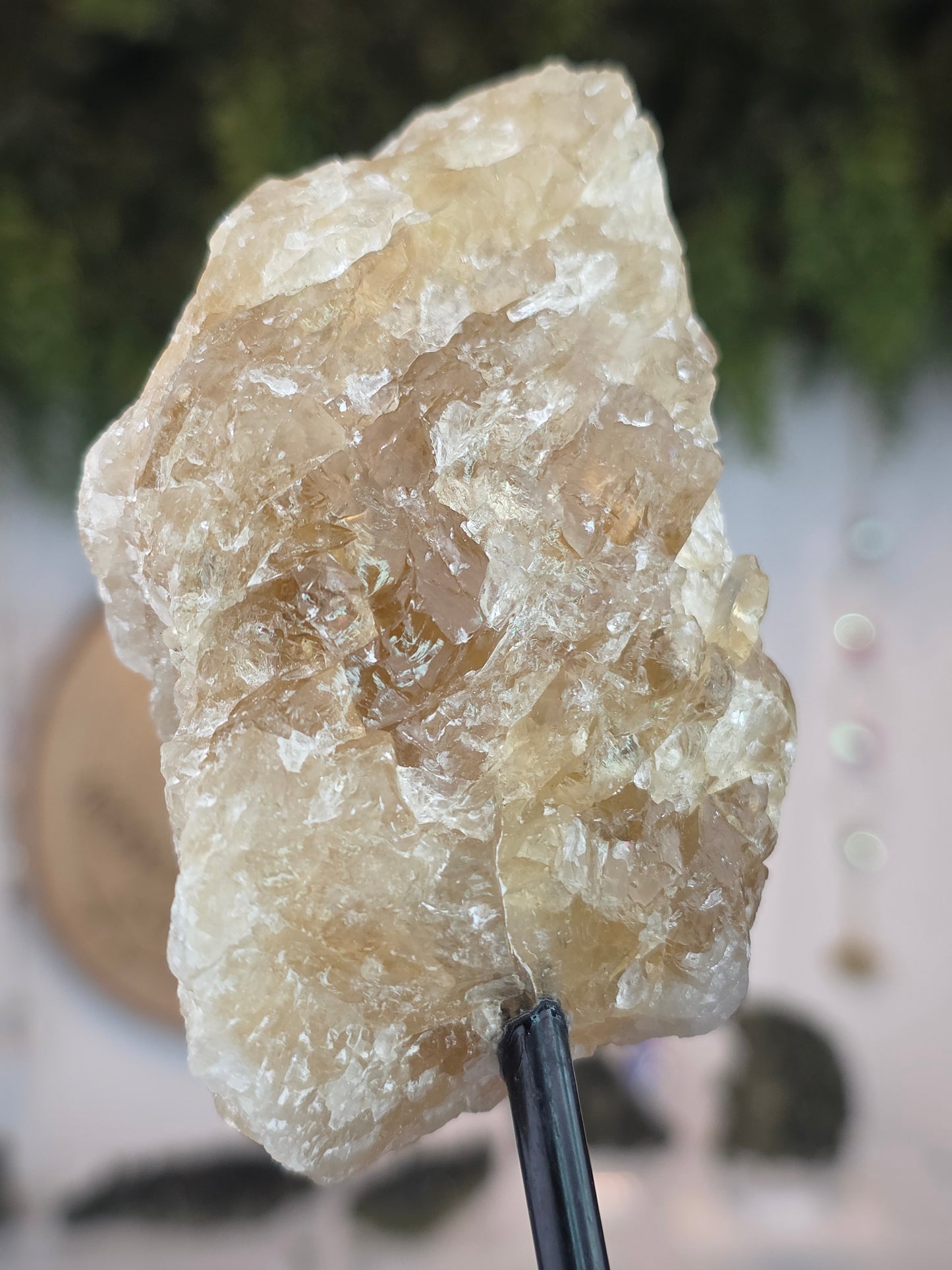 Brazilian Raw Calcite on Stand
