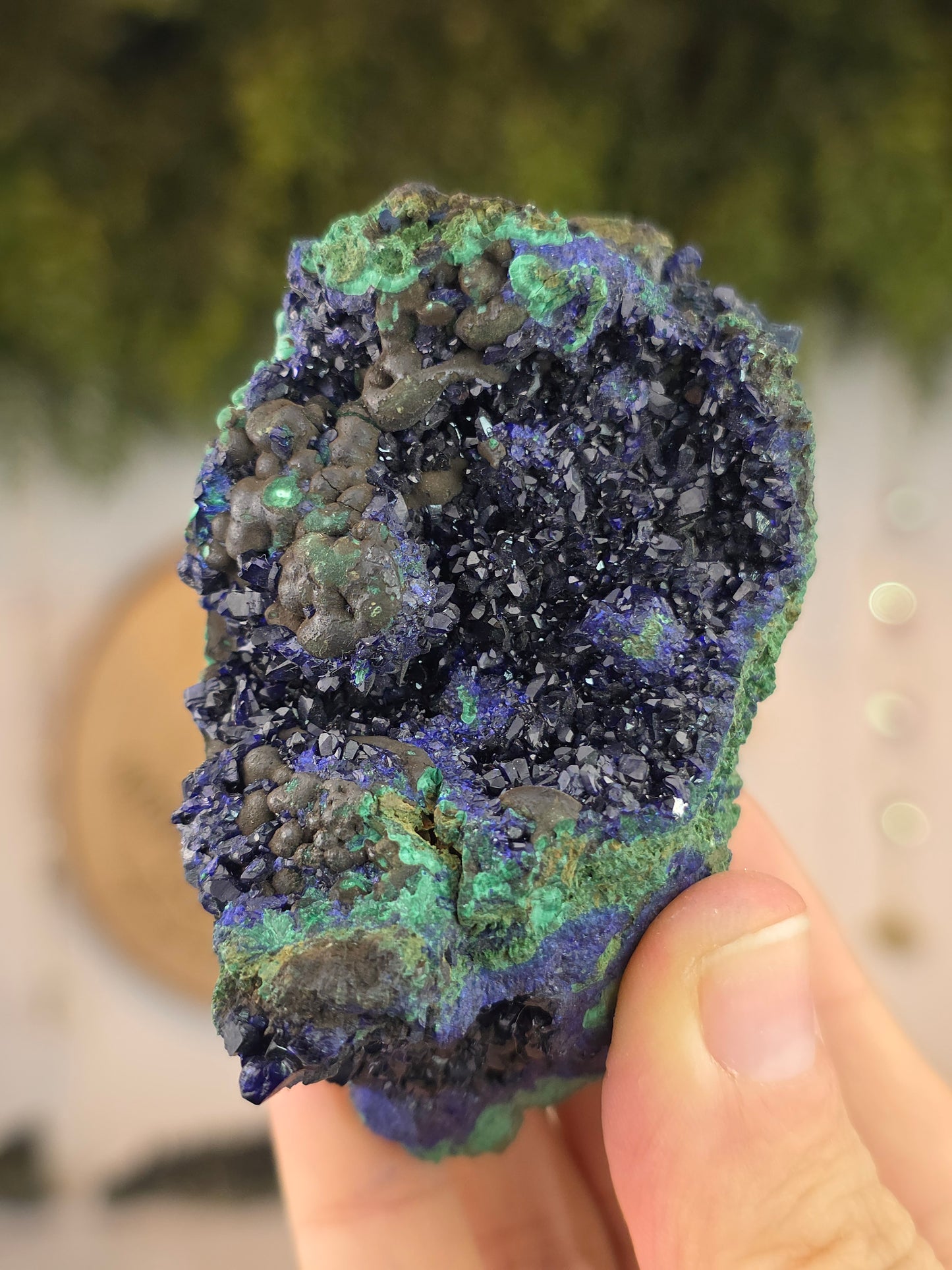 Azurite with Malachite