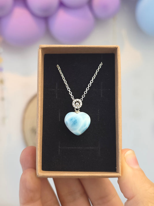 Larimar Heart Necklace B