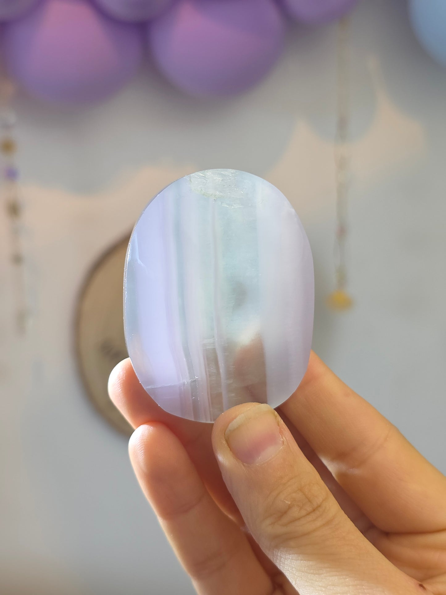 Chinese Banded Yttrium Flourite Palm Stone