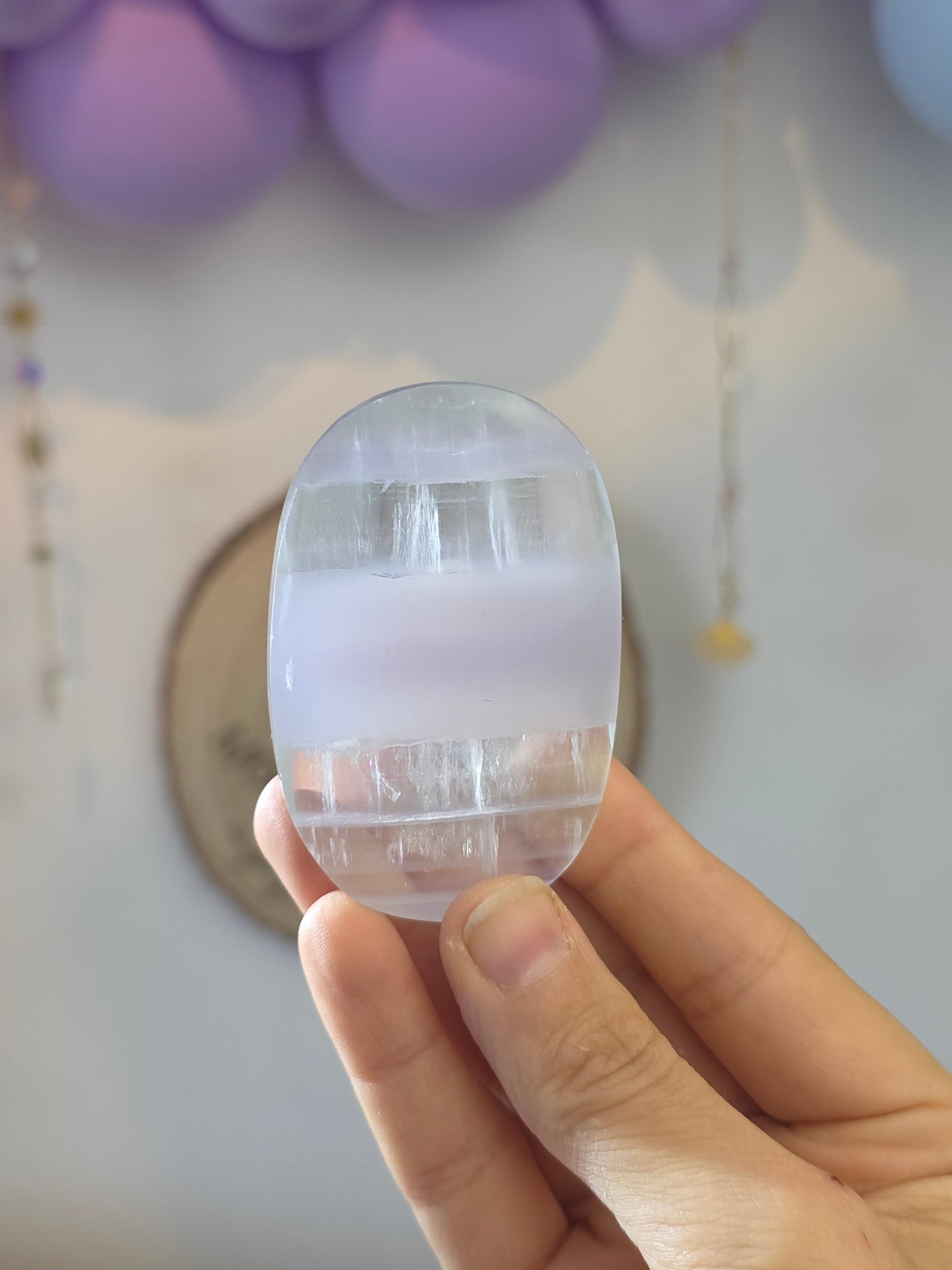 Chinese Banded Yttrium Flourite Palm Stone