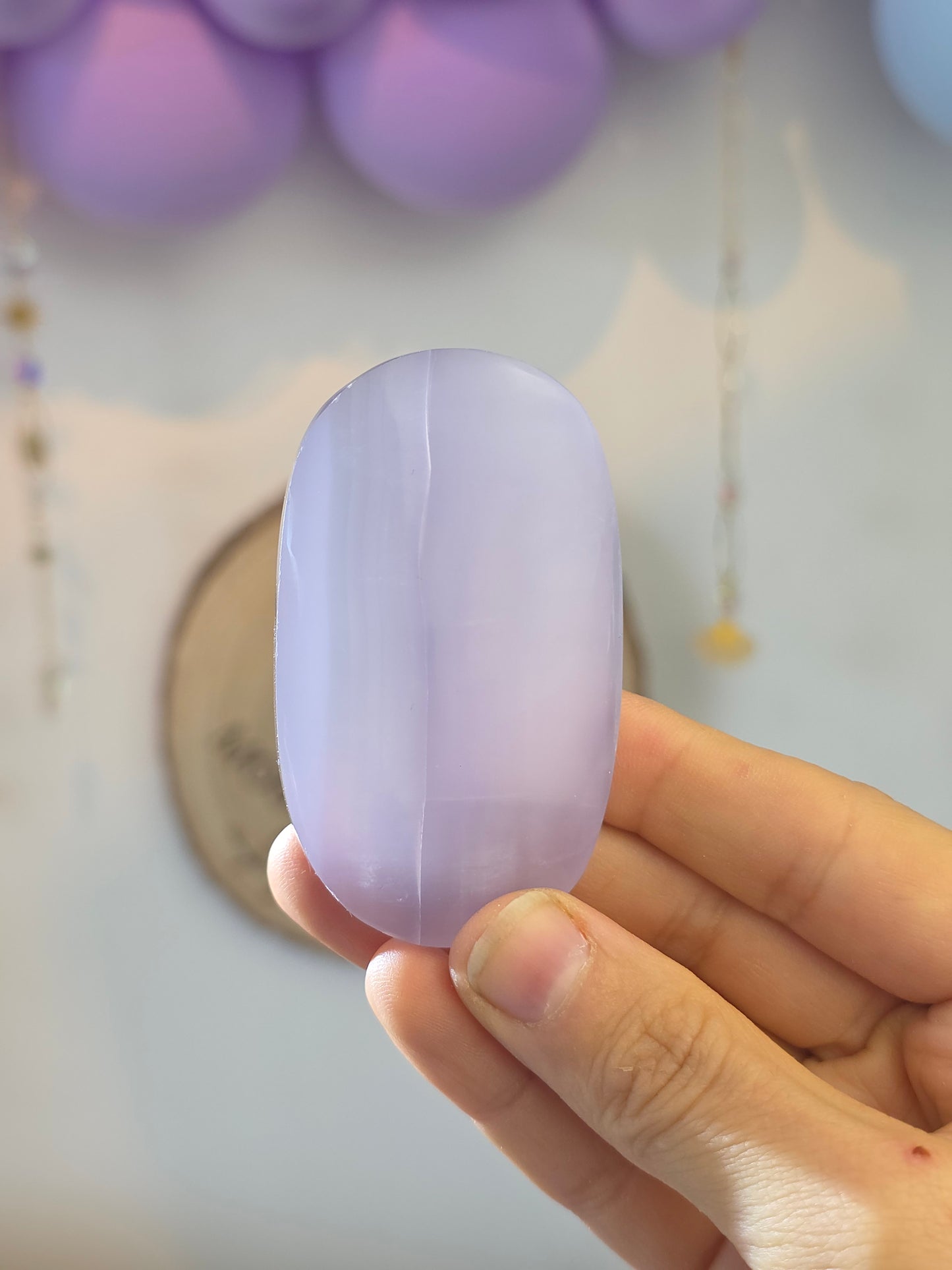 Chinese Yttrium Flourite Palm Stones - Purple
