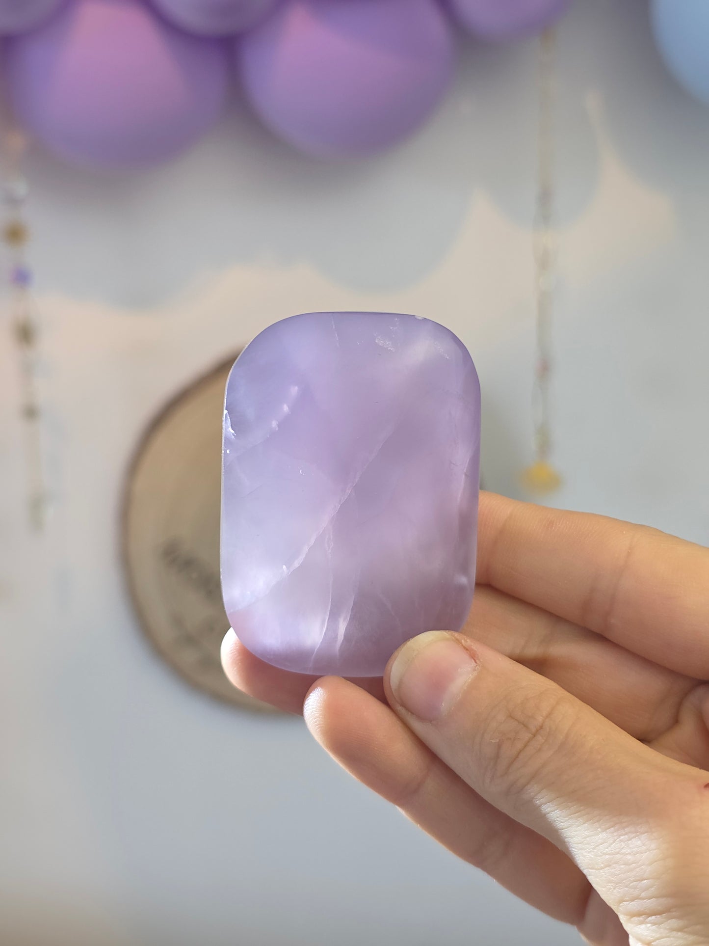 Chinese Yttrium Flourite Palm Stones - Purple