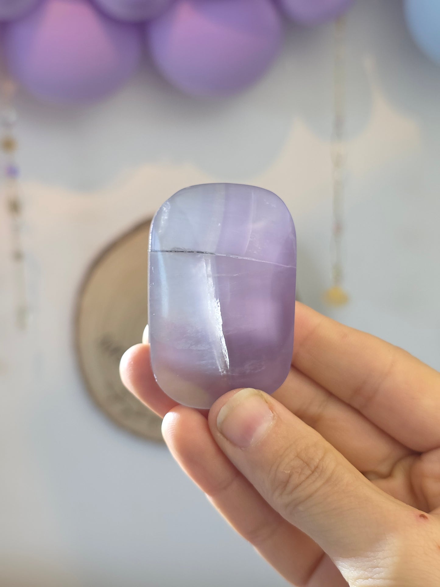 Chinese Yttrium Flourite Palm Stones - Purple