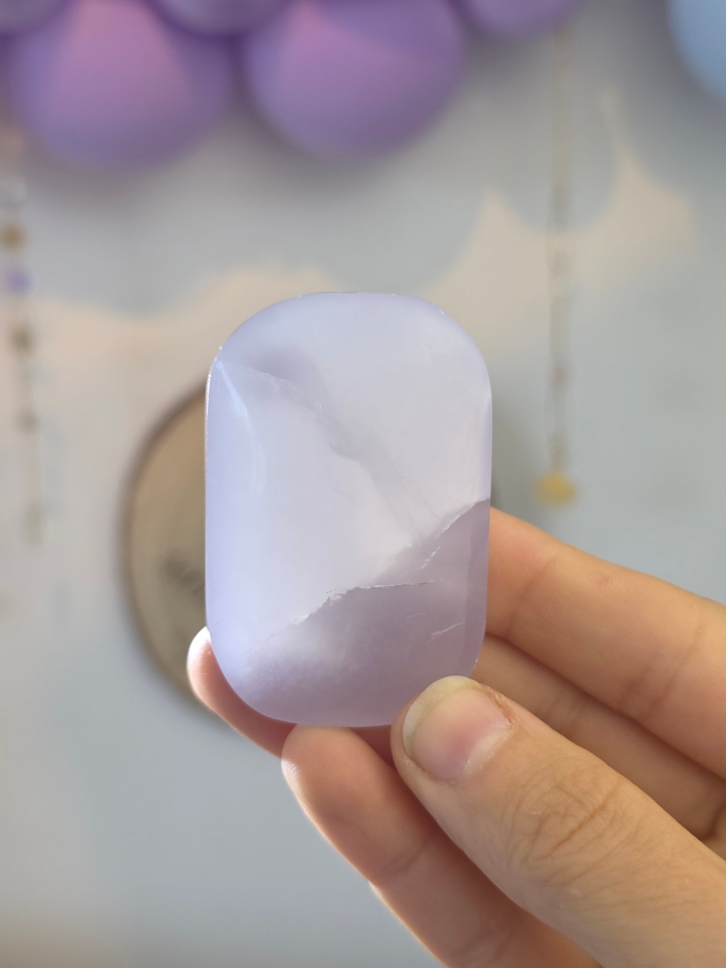 Chinese Yttrium Flourite Palm Stones - Purple