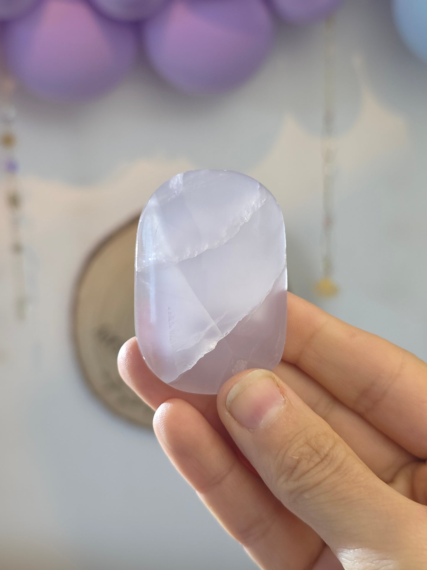 Chinese Yttrium Flourite Palm Stones - Purple