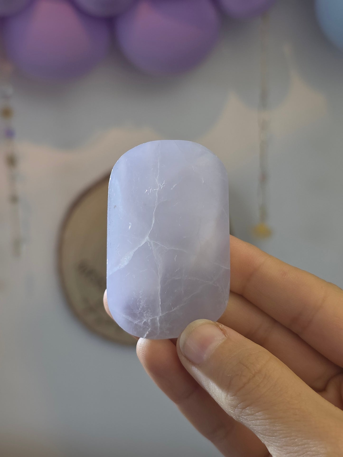 Chinese Yttrium Flourite Palm Stones - Purple