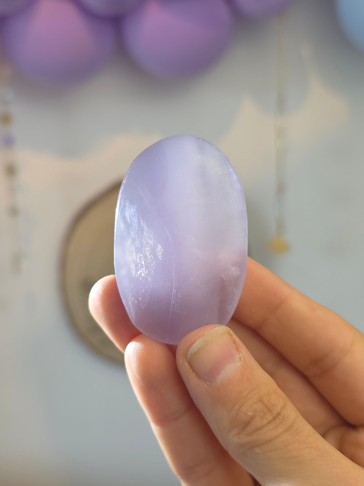 Chinese Yttrium Flourite Palm Stones - Purple