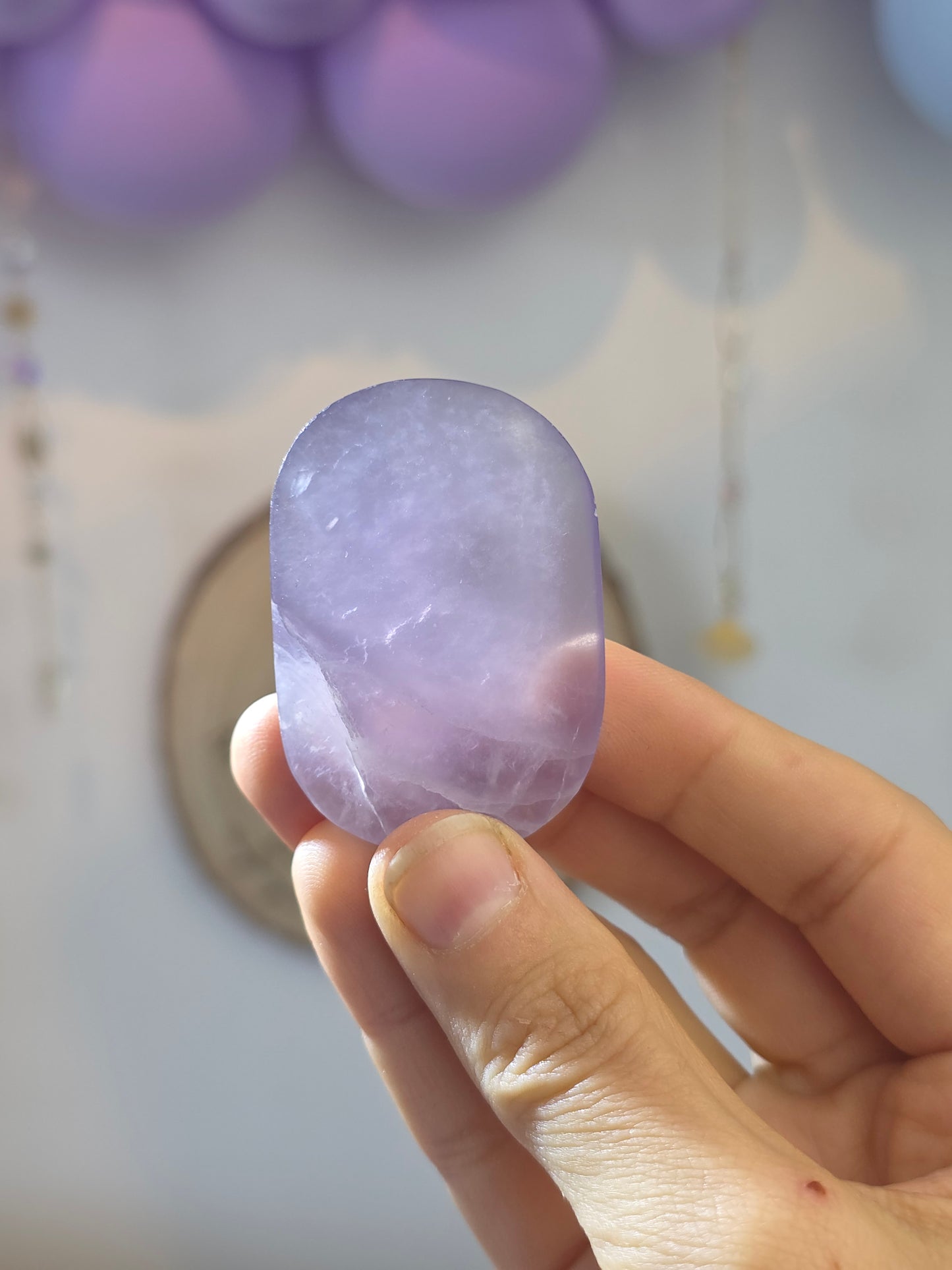 Chinese Yttrium Flourite Palm Stones - Purple