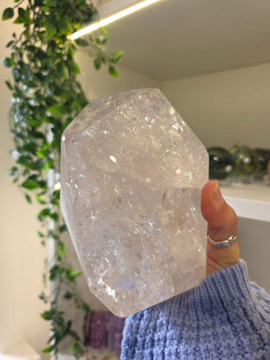 Statement HQ Himalayan Clear Quartz Freeform on Stand