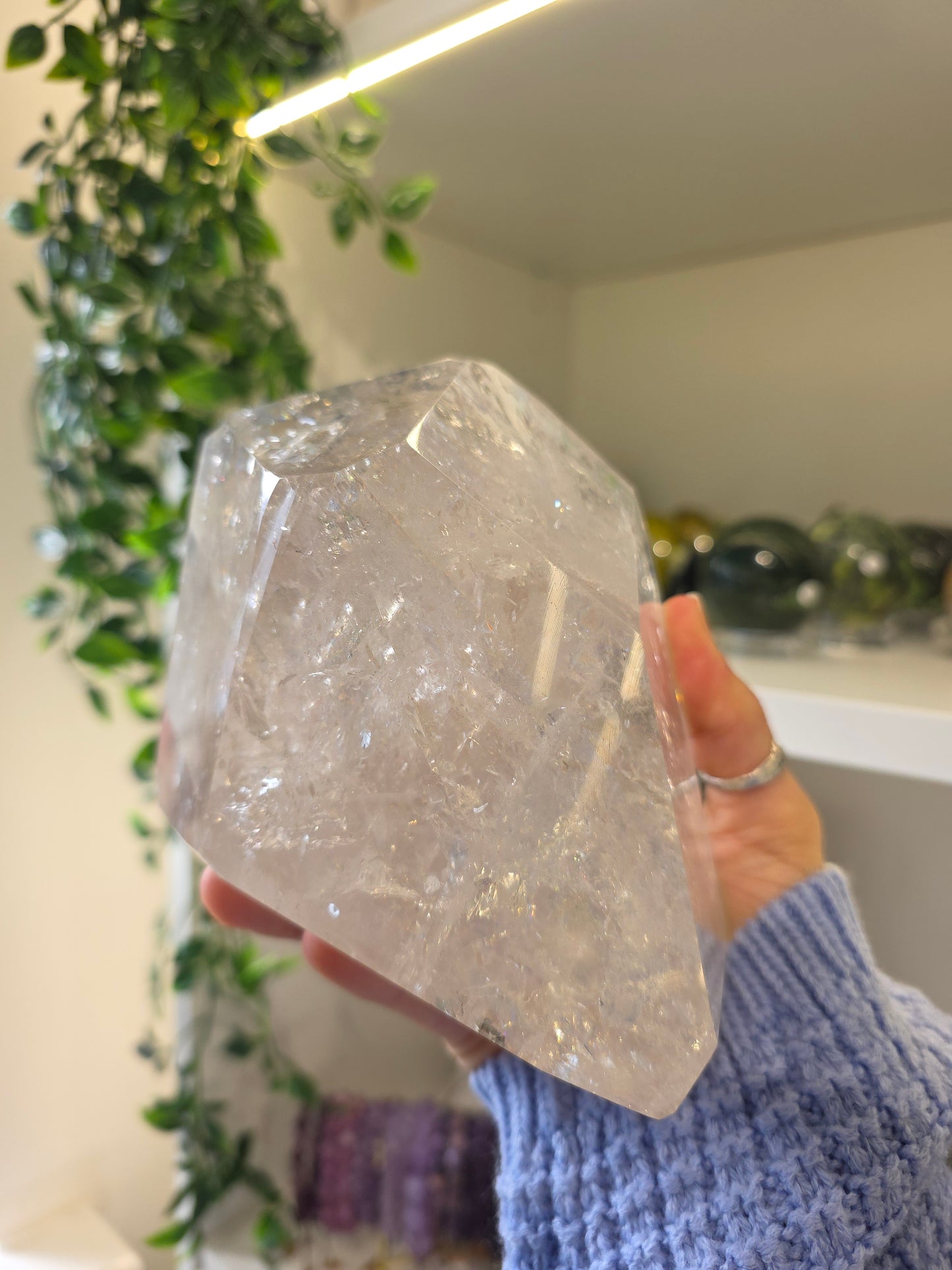 Statement HQ Himalayan Clear Quartz Freeform on Stand