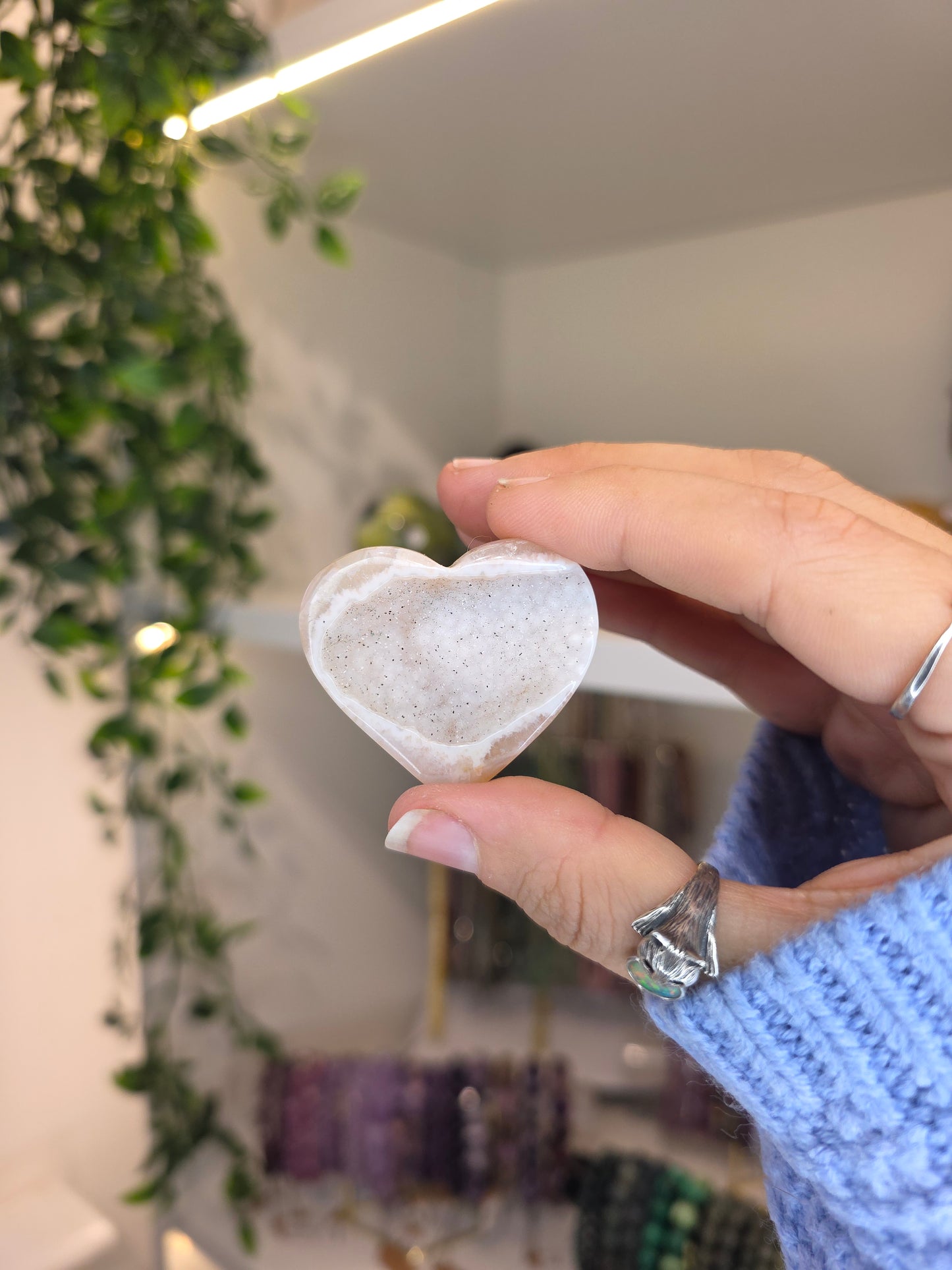 Brazilian Druzy Agate Hearts