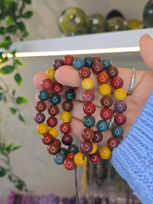 Colourful Alashan Agate Bracelet 9mm
