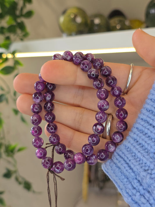 Lepidolite With Purple Mica Bracelet 7mm