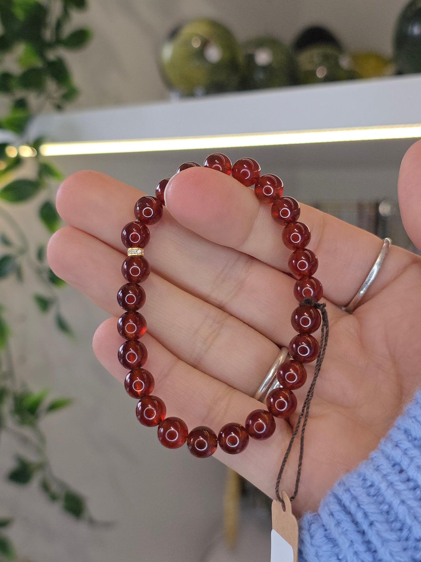 Orange garnet bracelet 7mm