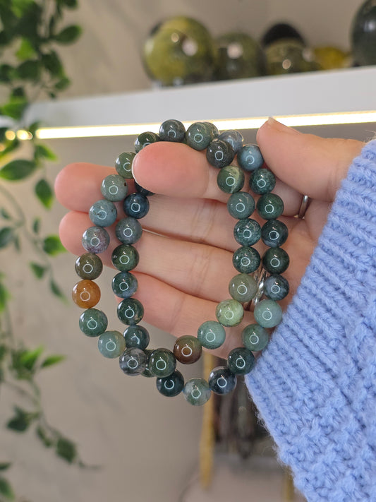 Moss Agate Bracelet 8mm