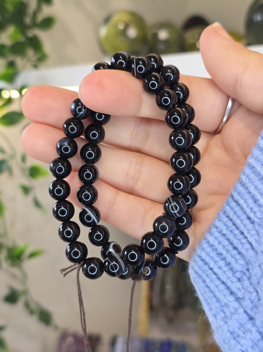Black Agate Bracelet 8mm