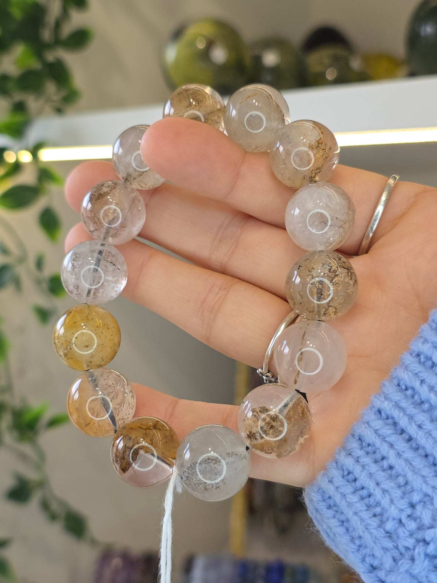 High Quality Dendritic Agate Bracelet 16mm