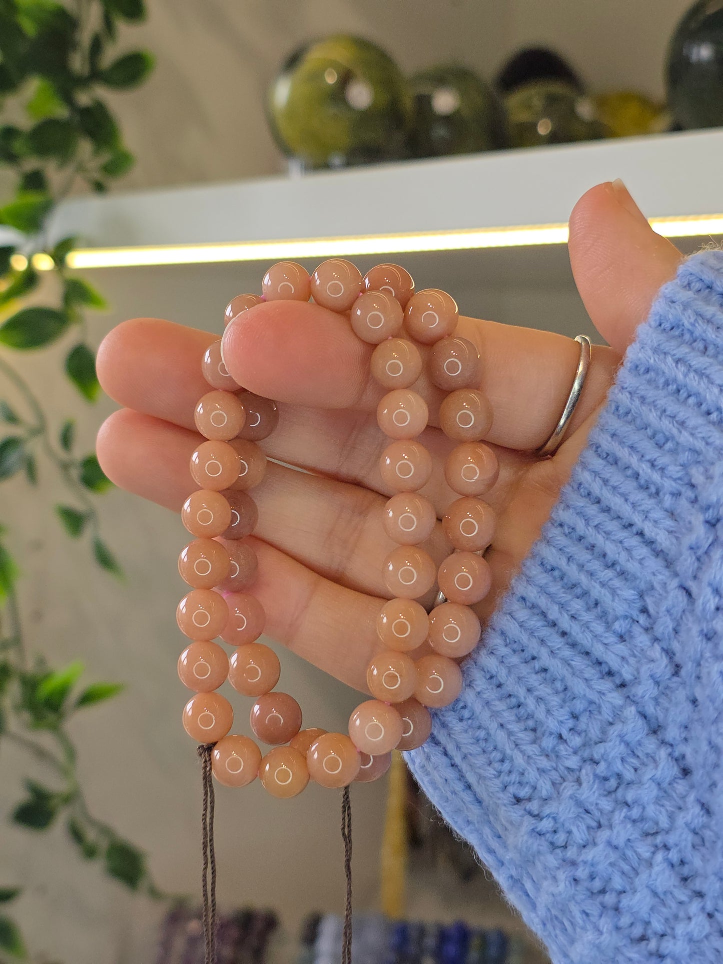 Pink Alashan Agate Bracelet 8mm