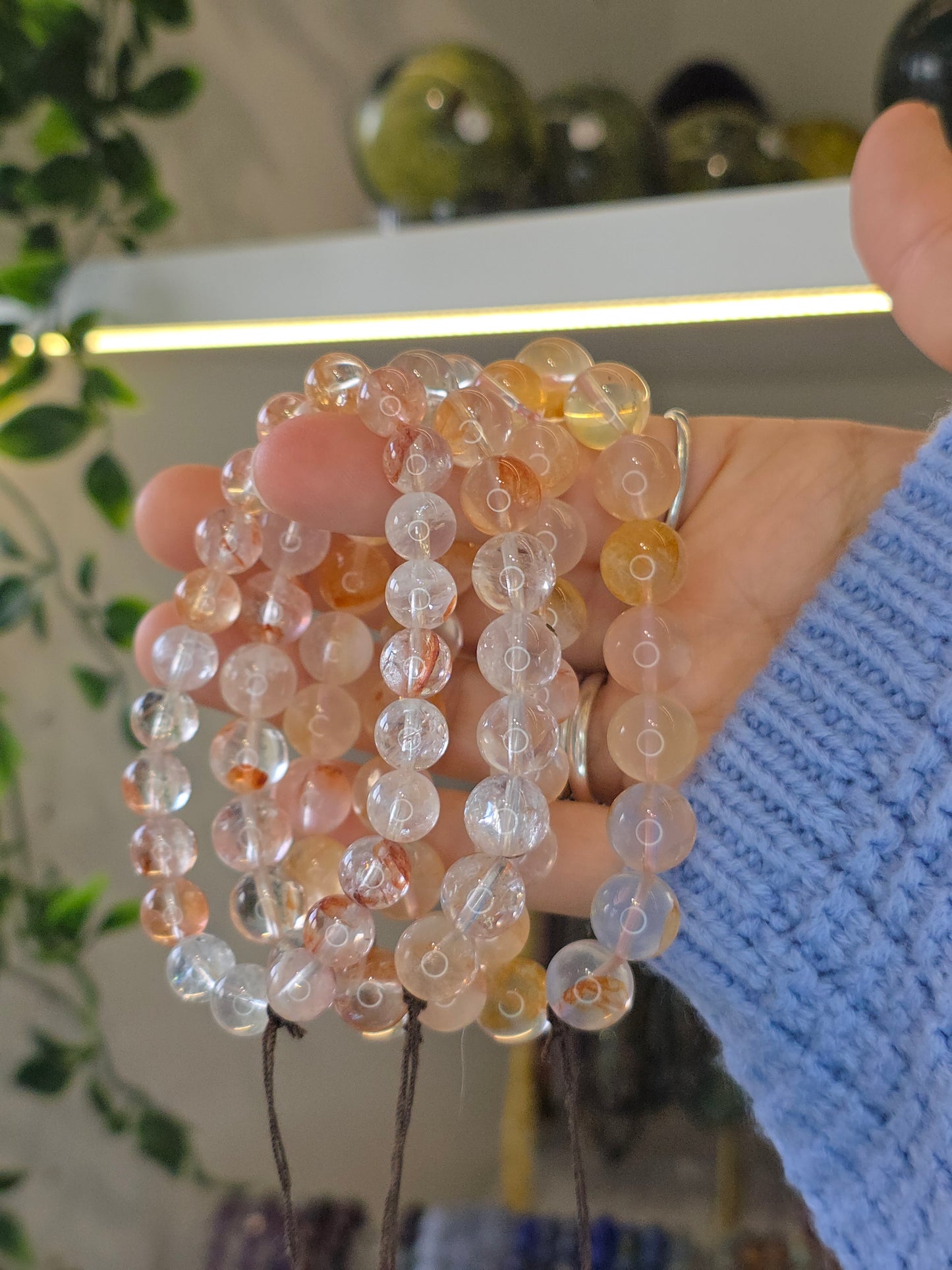 Rose Quartz With Fire Quartz Bracelet Various Sizes