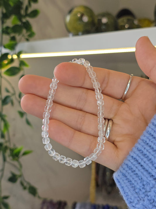 Facetted Clear Quartz Bracelets 4mm