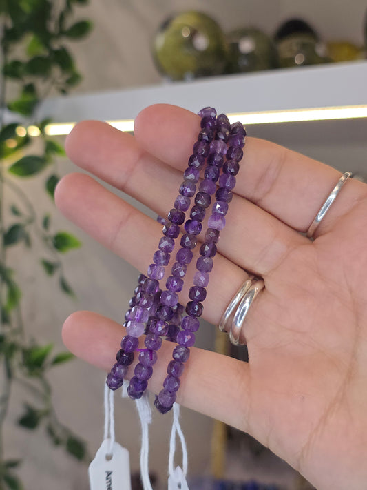 Facetted Amethyst Bracelets 4mm