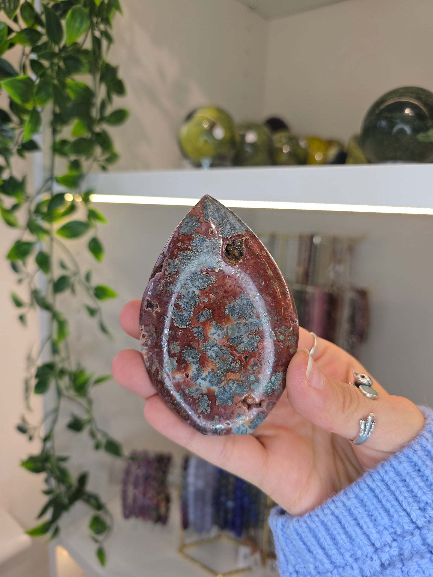 Indonesian Red Marcasite Freeform Tear Drop Flame B