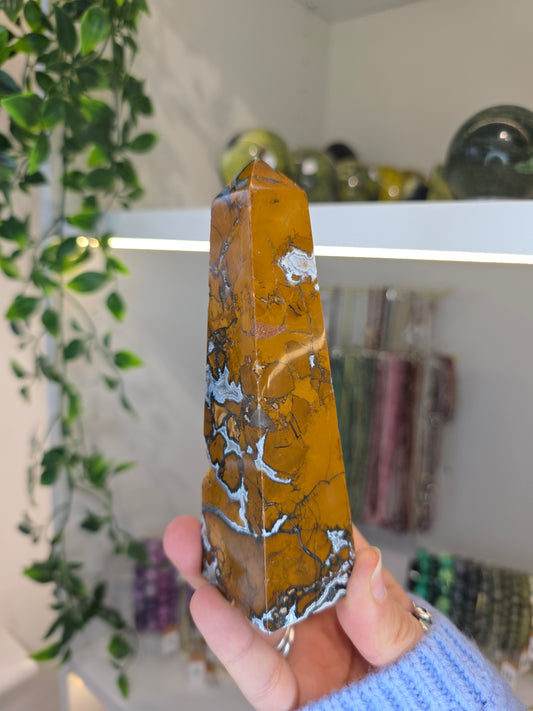 Indonesian Rare Blue Brecciated Jasper Tower D