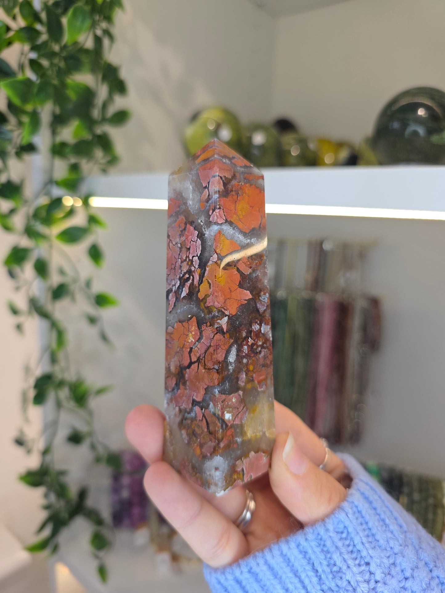 Indonesian Pink Brecciated Jasper Tower A