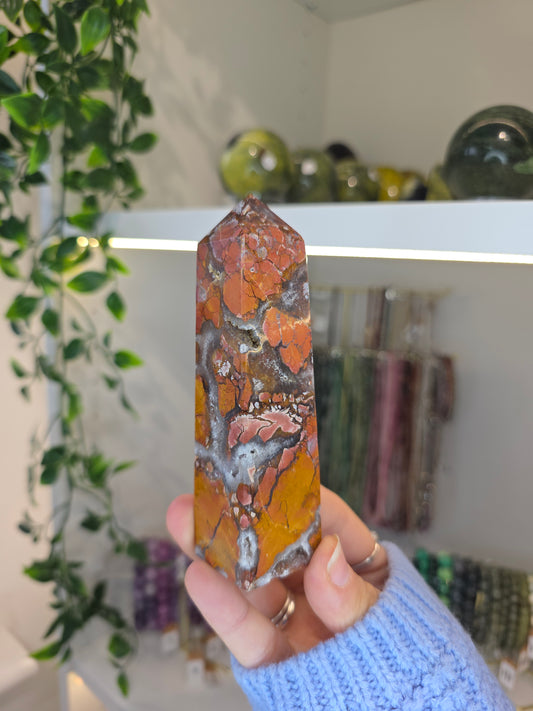 Indonesian Pink Brecciated Jasper Tower C