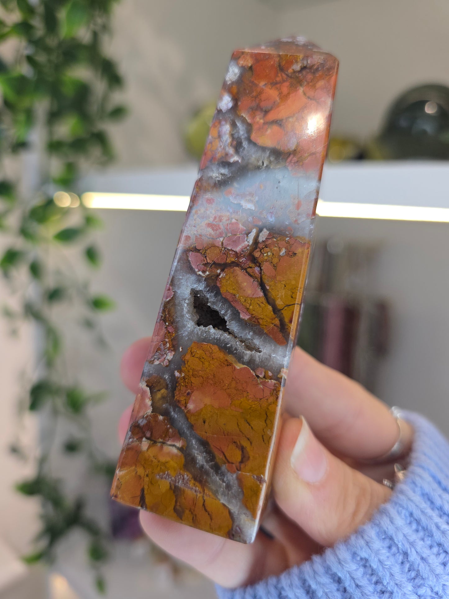 Indonesian Pink Brecciated Jasper Tower C