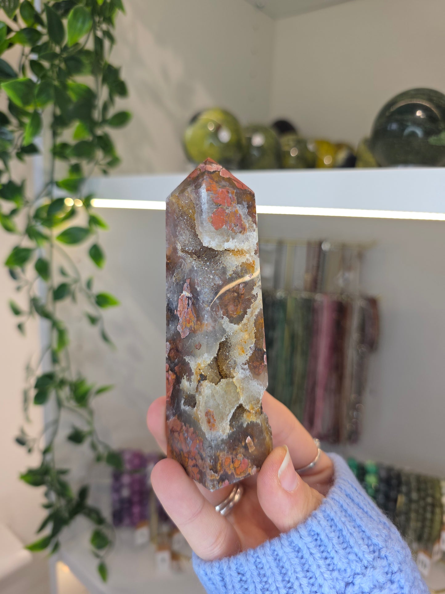 Indonesian Pink Brecciated Jasper Tower D