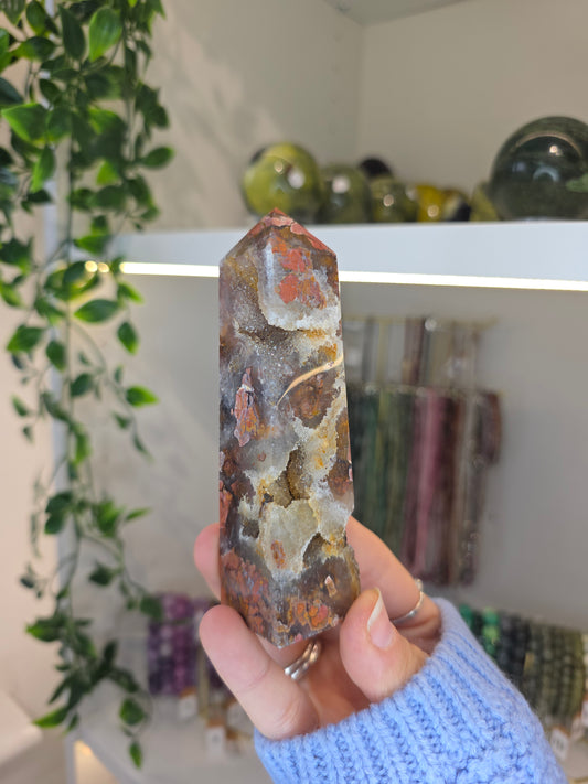 Indonesian Pink Brecciated Jasper Tower D