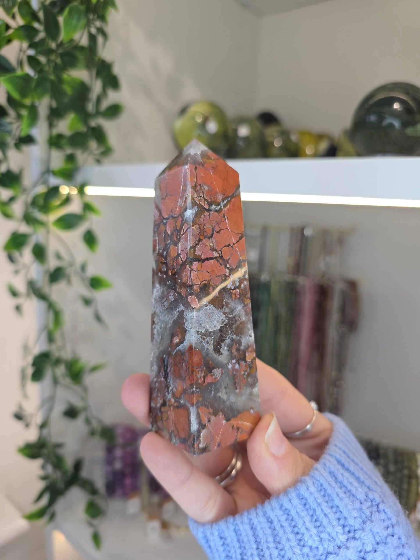 Indonesian Pink Brecciated Jasper Tower F