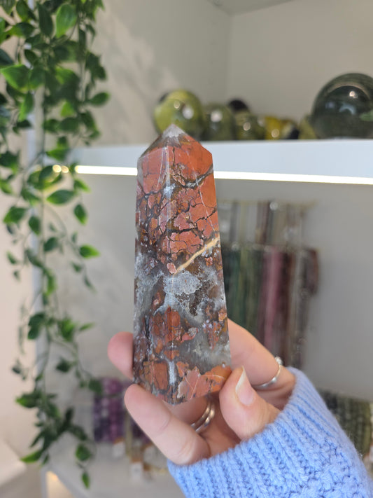 Indonesian Pink Brecciated Jasper Tower F