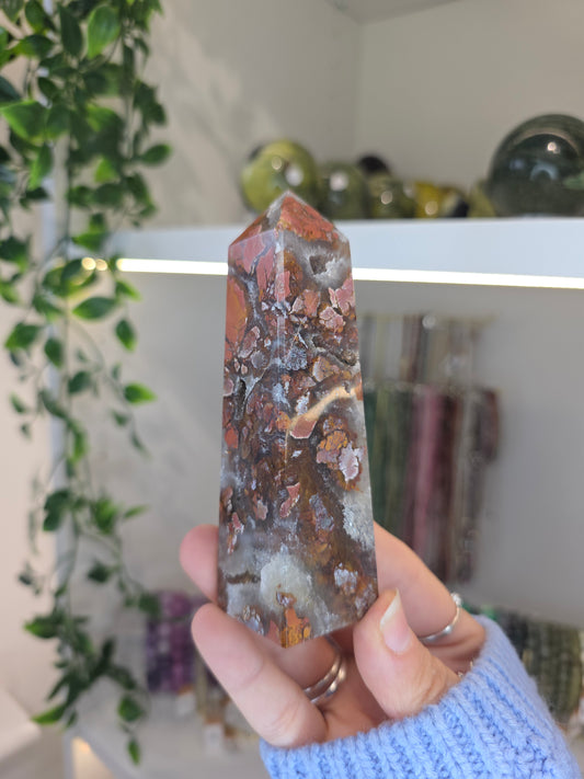 Indonesian Pink Brecciated Jasper Tower F