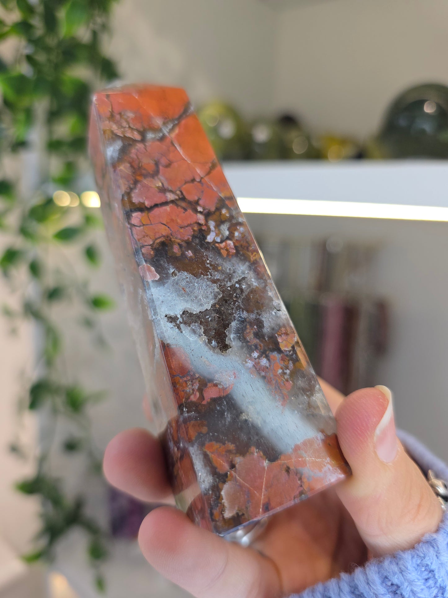 Indonesian Pink Brecciated Jasper Tower F
