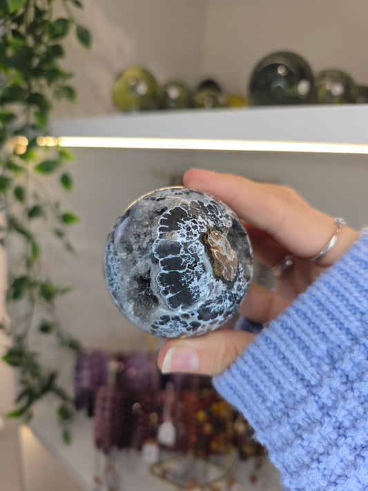 Indonesian Rare Blue Brecciated Jasper Sphere B