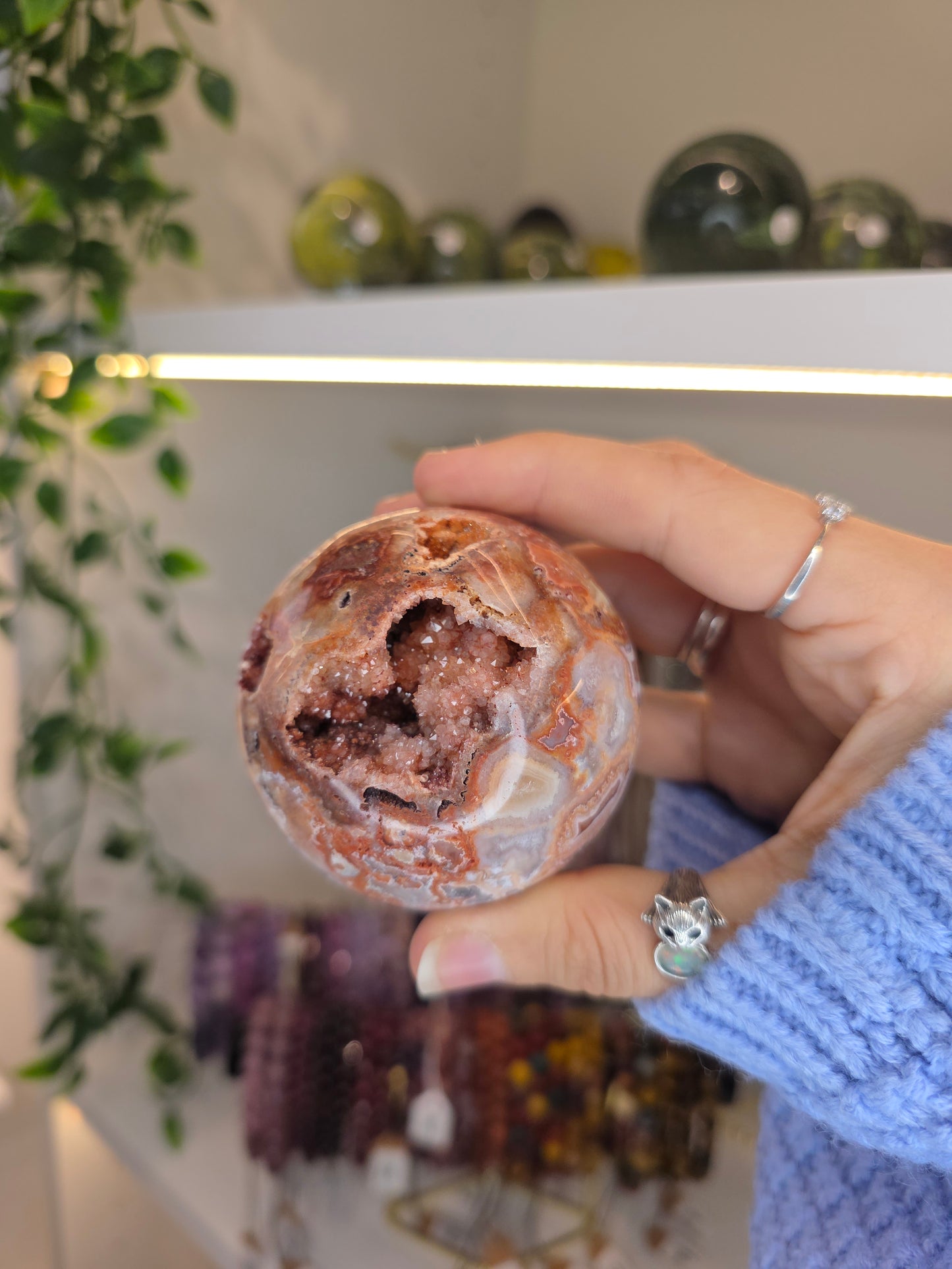 Various Indonesian Pink Crazy Lace Agate Spheres