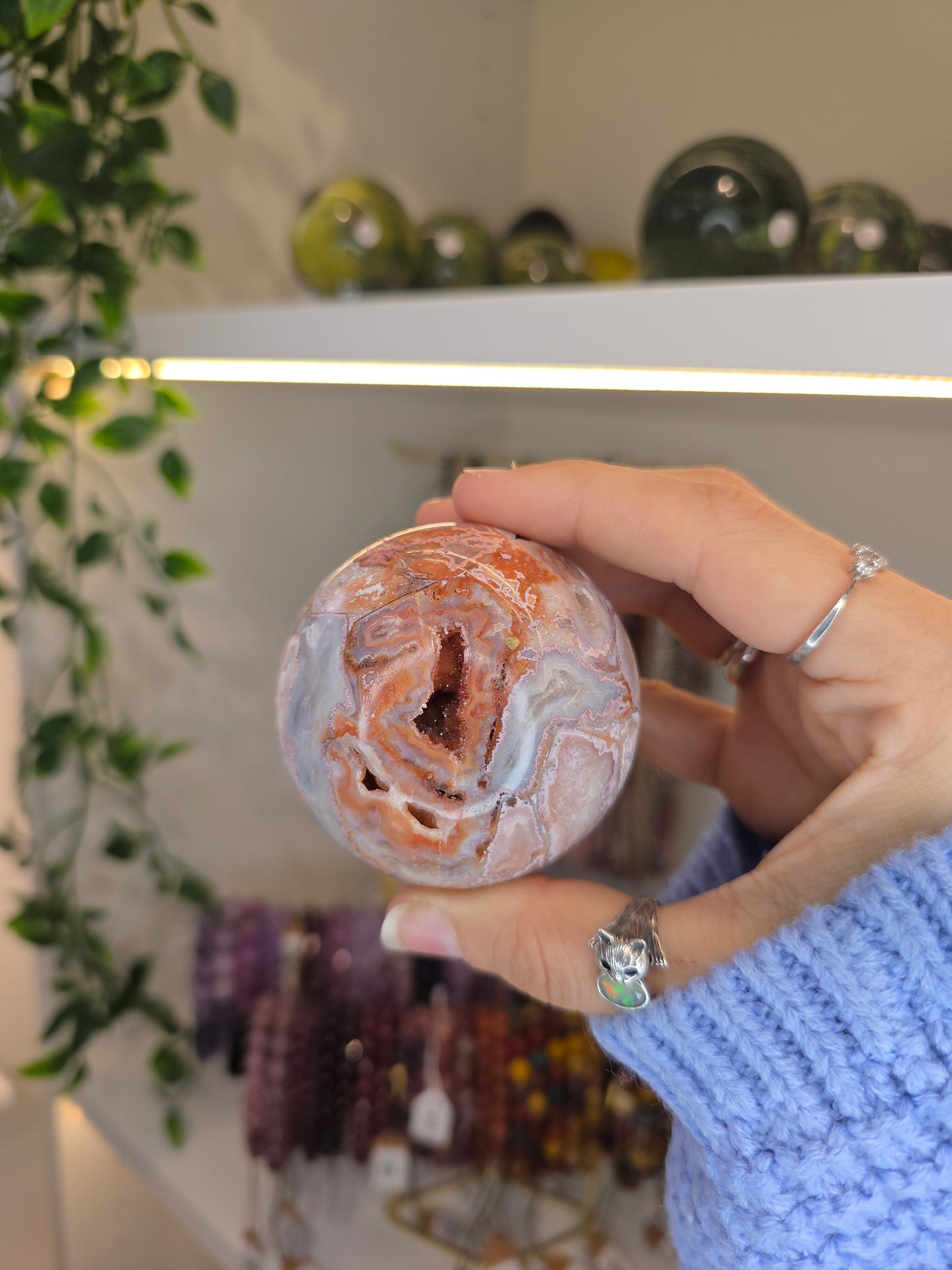 Various Indonesian Pink Crazy Lace Agate Spheres