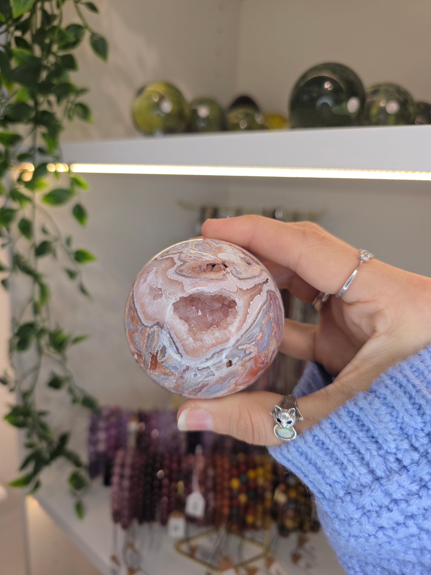 Various Indonesian Pink Crazy Lace Agate Spheres