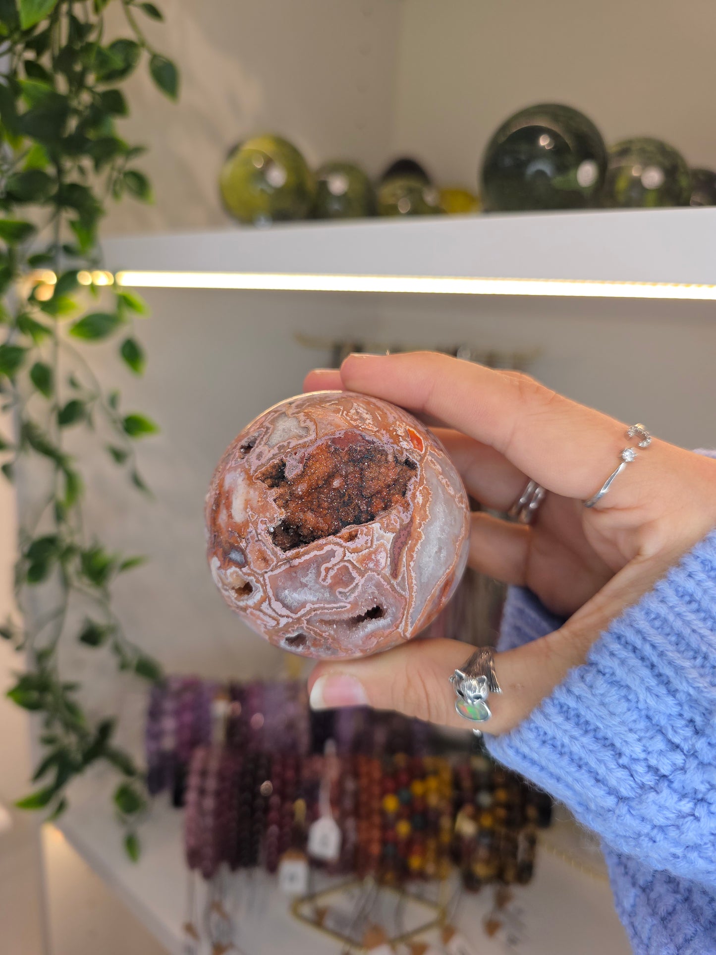 Various Indonesian Pink Crazy Lace Agate Spheres