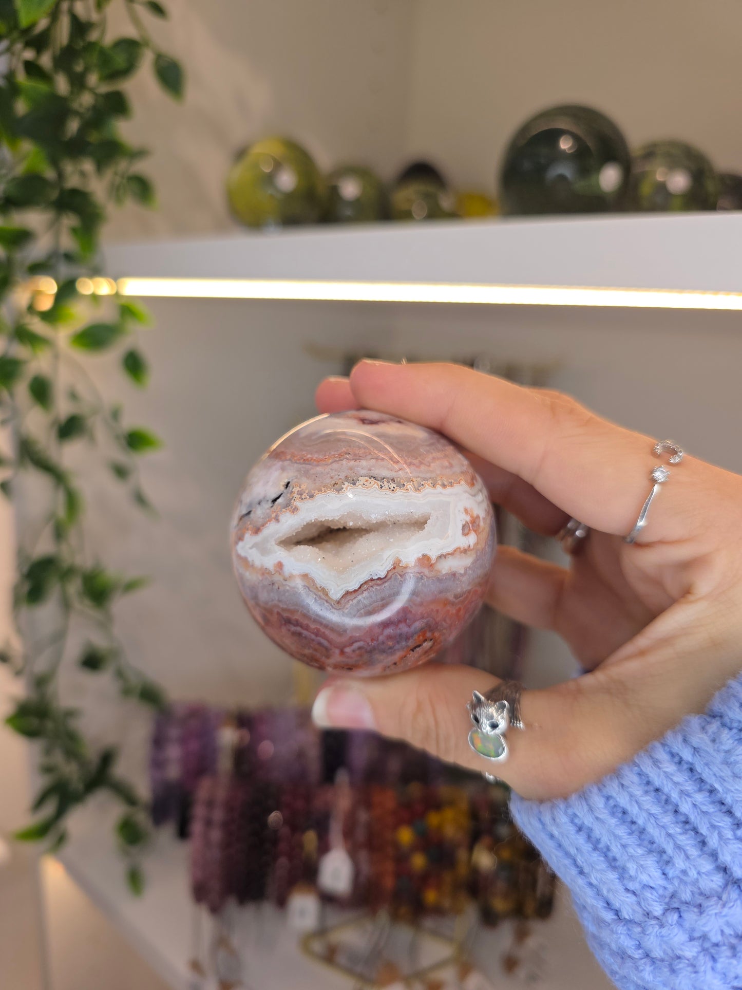 Various Indonesian Pink Crazy Lace Agate Spheres