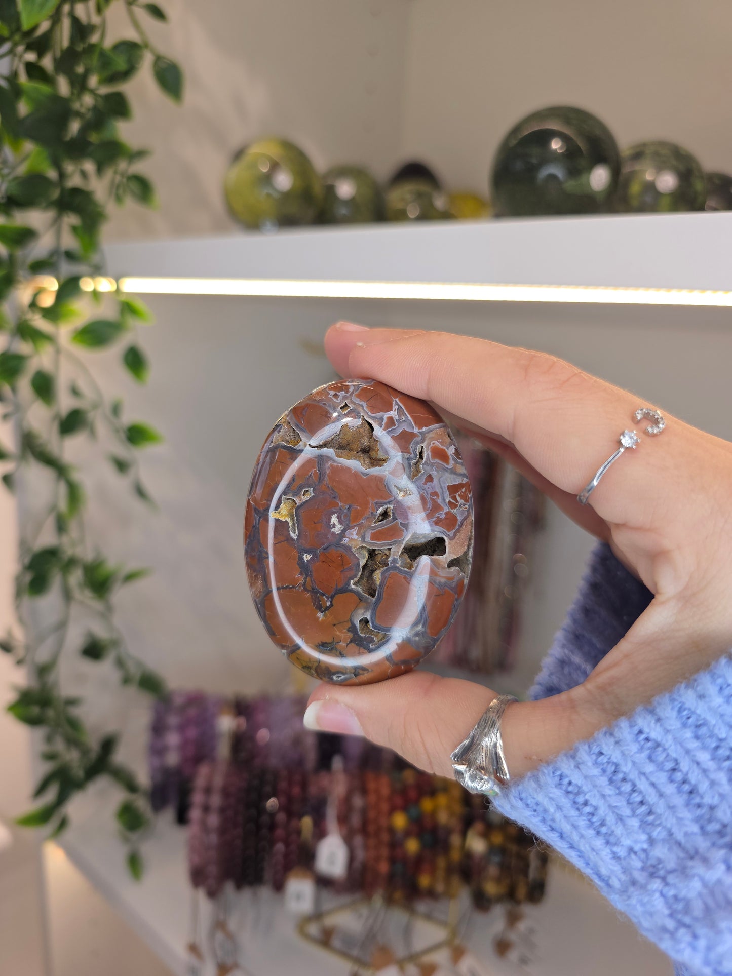 Indonesian Pink Brecciated Jasper Palm Stones