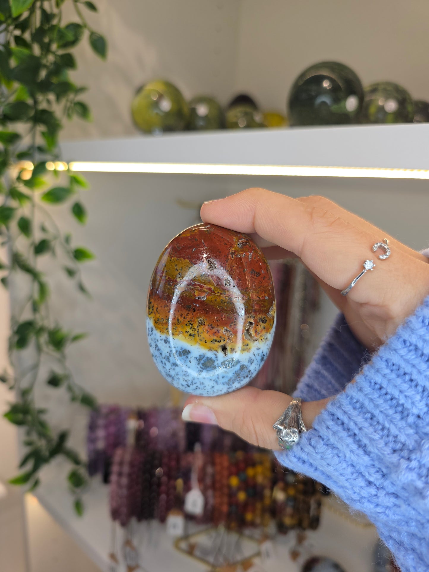 Indonesian Rare Multicolour Marcasite Palm Stones