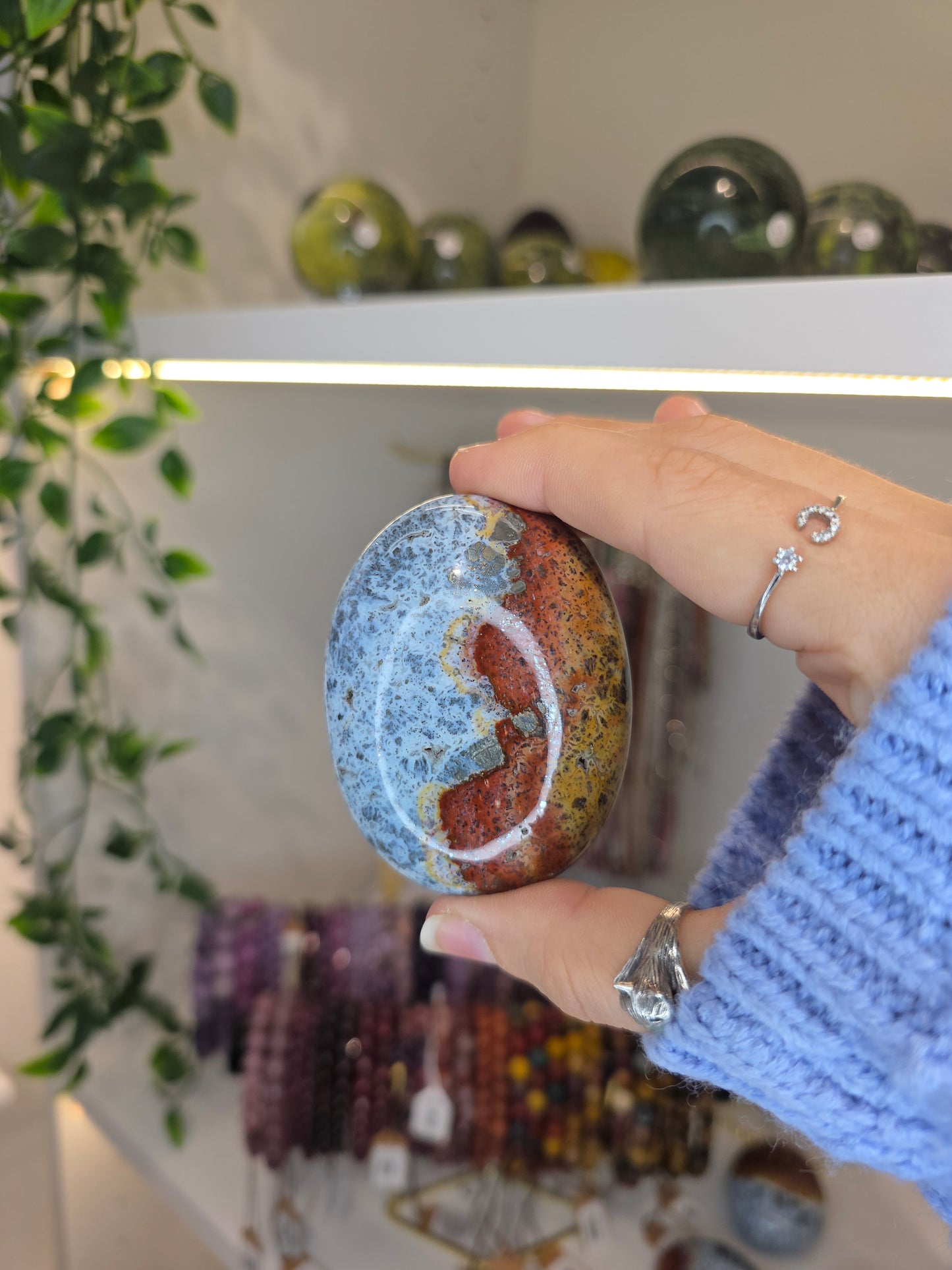 Indonesian Rare Multicolour Marcasite Palm Stones