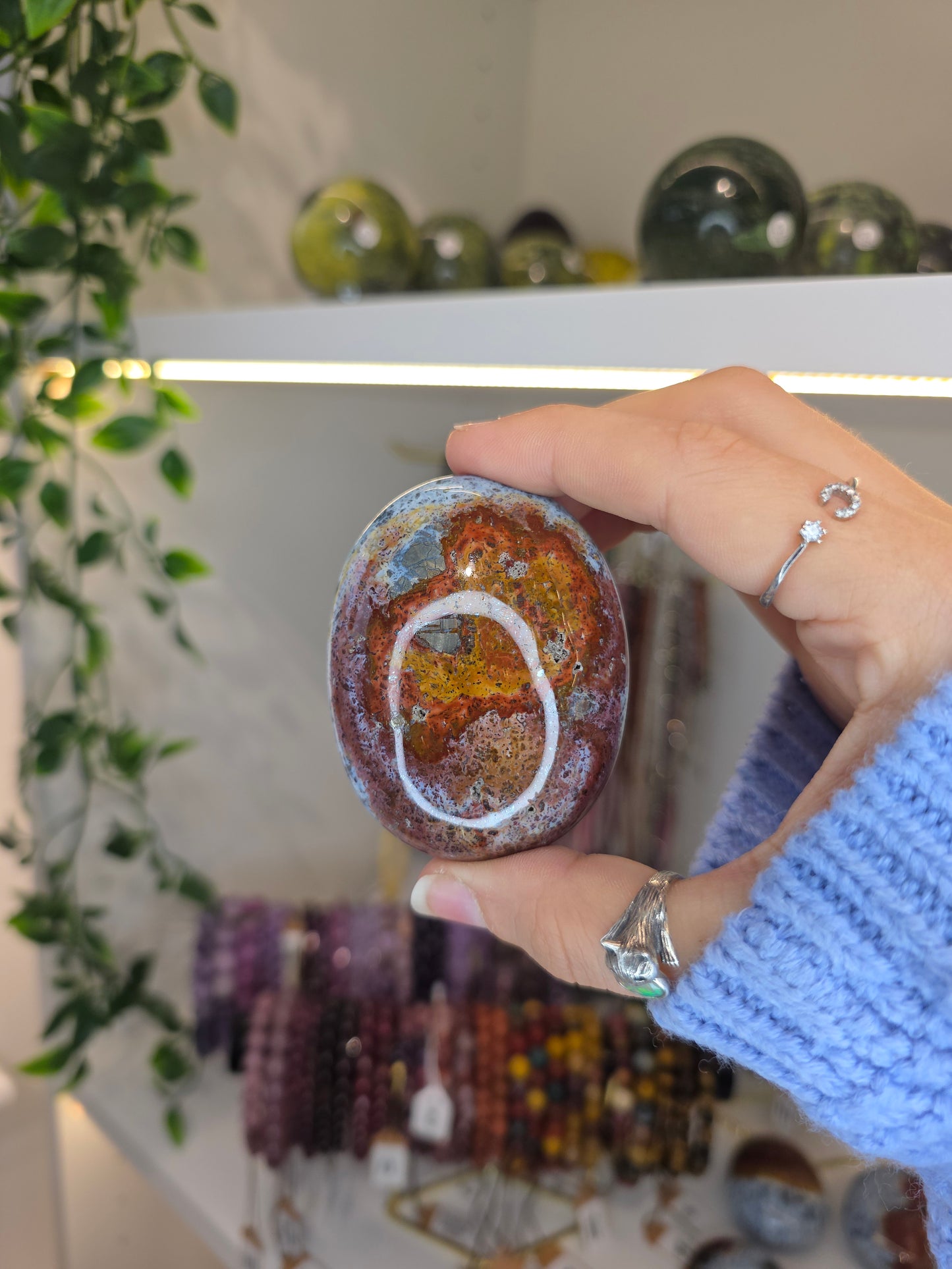 Indonesian Rare Multicolour Marcasite Palm Stones