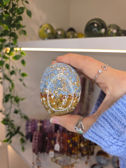 Indonesian Rare Yellow Marcasite Palm Stones